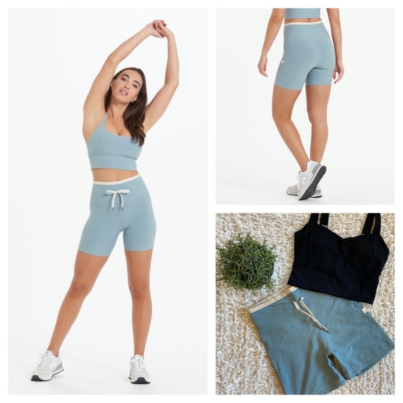 Vuori Athletic Shorts in Blue and Tan - Picture 2 of 10